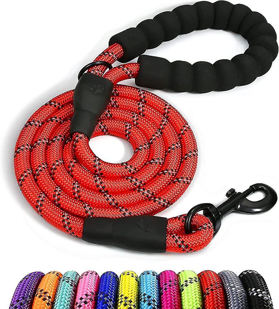 Rope Dog Lead With Soft Padded Handle, 1.5m Reflective Dog Lead And Multi-colour