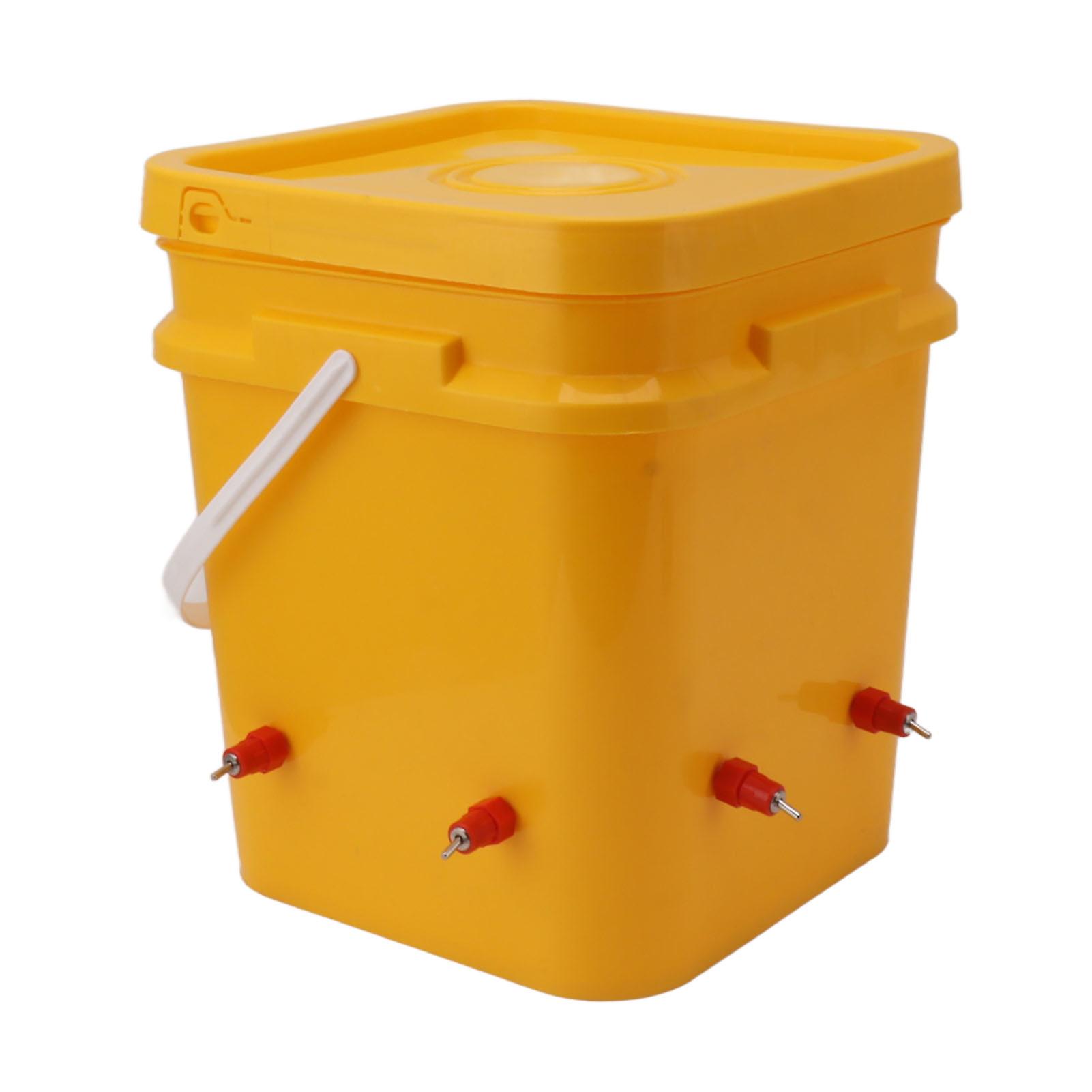 Automatic Chicken Waterer Cup with 12L Handheld Barrel Poultry Drinking Equipemnt for Goose Duck Bucket + Butt Red Head
