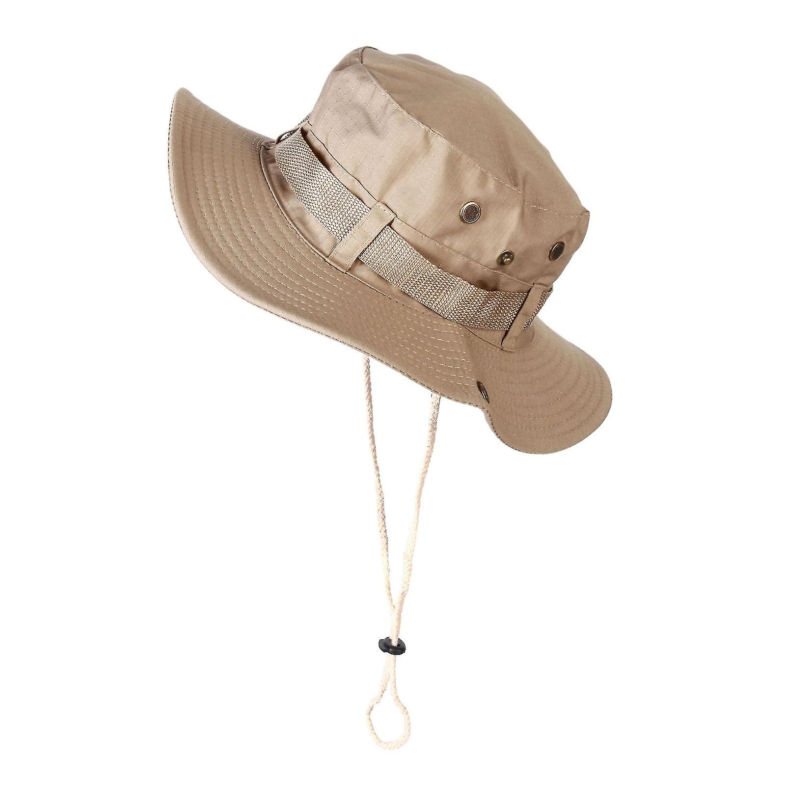 Mountaineering Bucket Hat - Adjustable, Comfortable and Breathable Sun Hat - Khaki M (56-58cm)