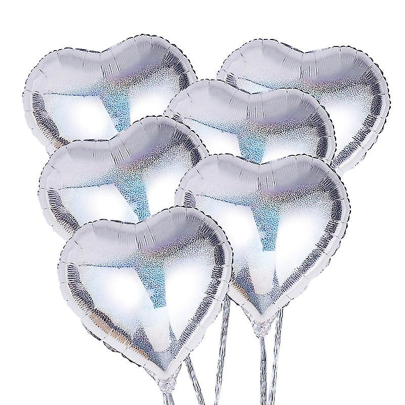 6pcs Heart Foil Balloons