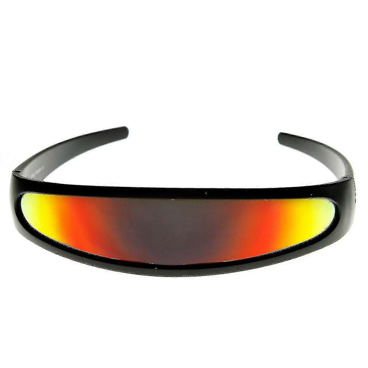 Narrow Cyclops Color Mirrored Lens Visor Sunglasses