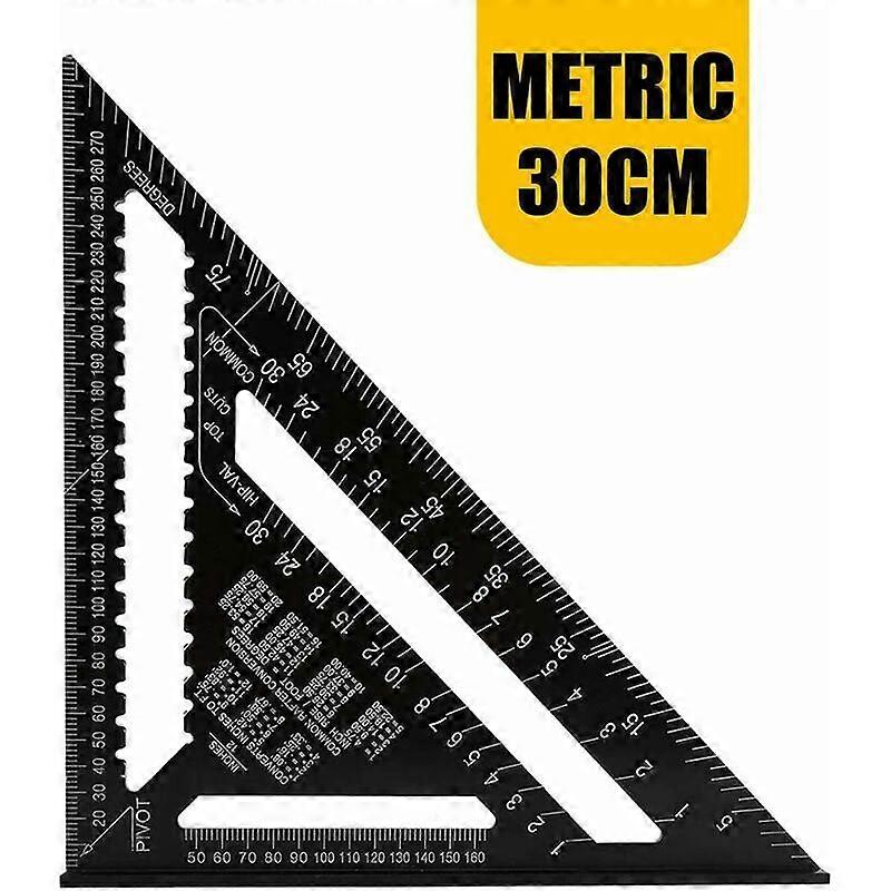 Professional Metric Triangle Square Carpentry Angle Ruler Protractor Alloy Measuring Tool Rafter Square Carpenter High Precision - 30CM