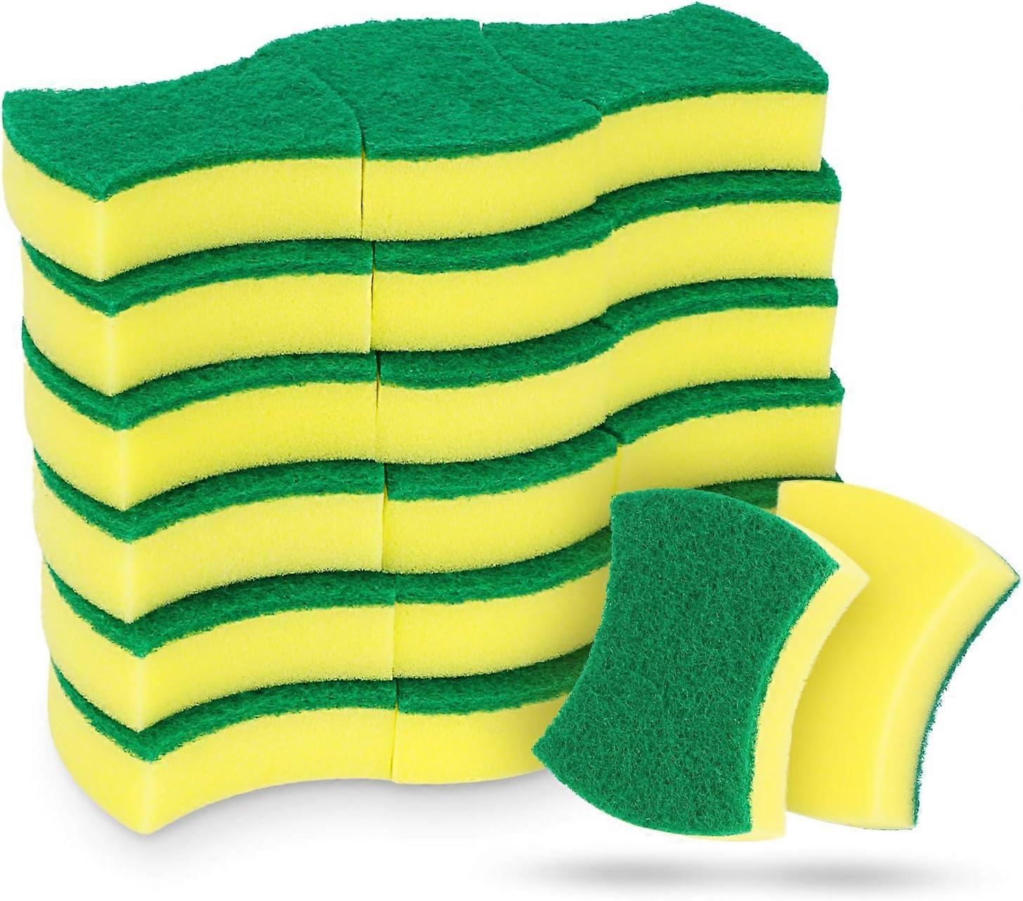 10 éponges, double face mate, lavable, microfibre, éponge grattante polyvalente