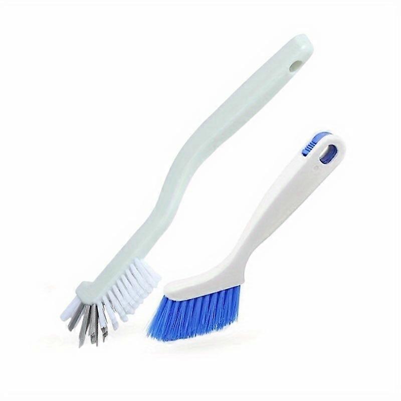 2pcs Reusable Cleaning Brush Set - Ergonomic Handle, Effective Scrubbing, Corner & Edge Cleaning, Bathroom & Kitchen Sink Cleaning, Uncharged, Househo