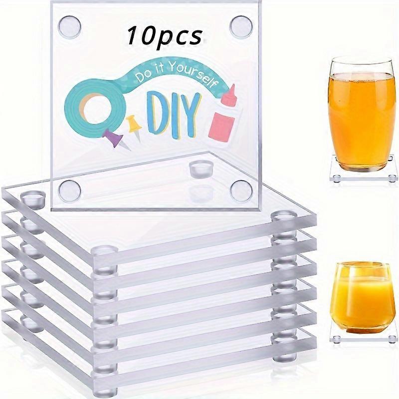 Clear, Bright Glass Coasters - Perfect for Home, Office, Parties, And Weddings - Durable, Anti-Slip, And Suitable for Mugs And Cups