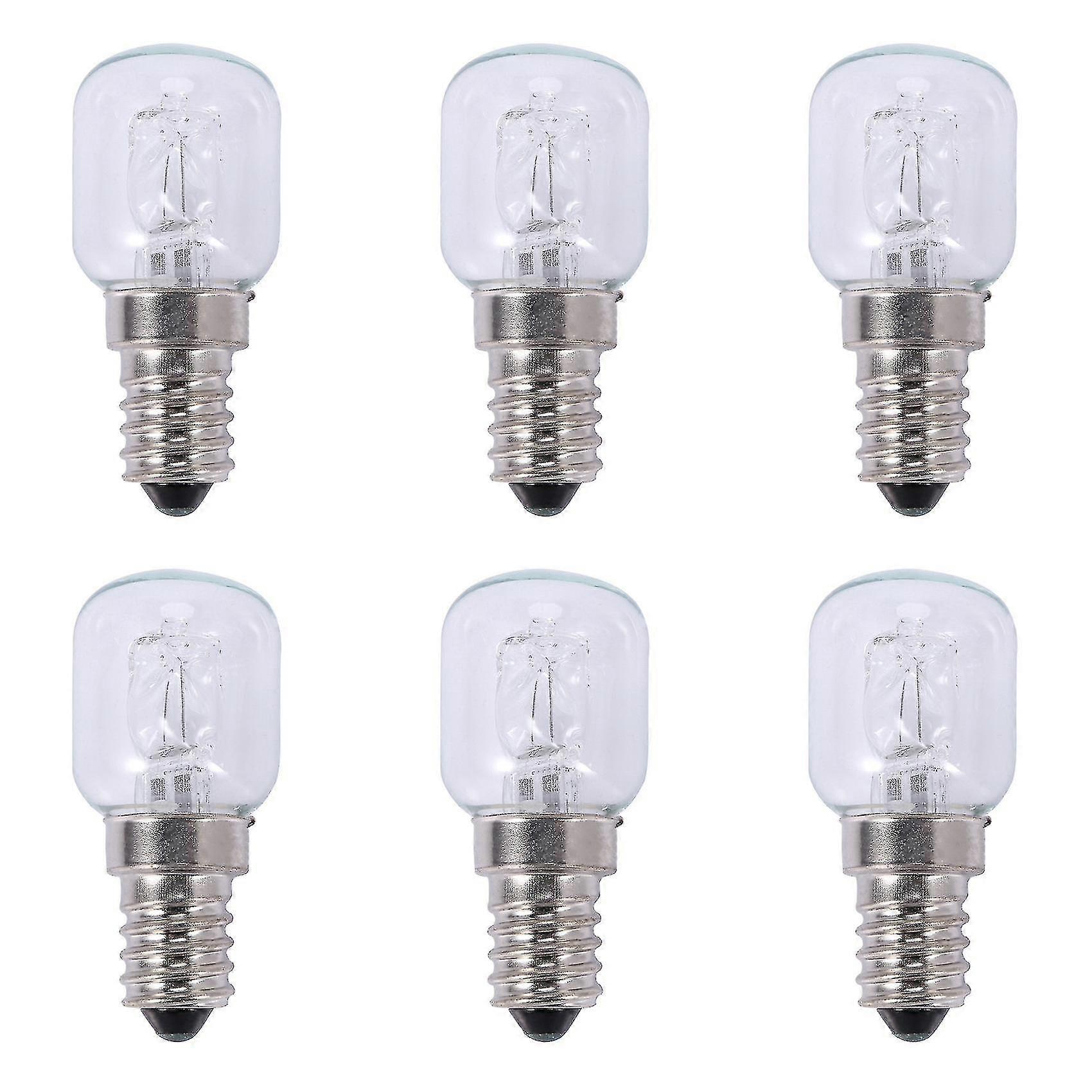 6x E14 High Temperature Halogen Bubble Oven Bulb 500 Degrees 25w