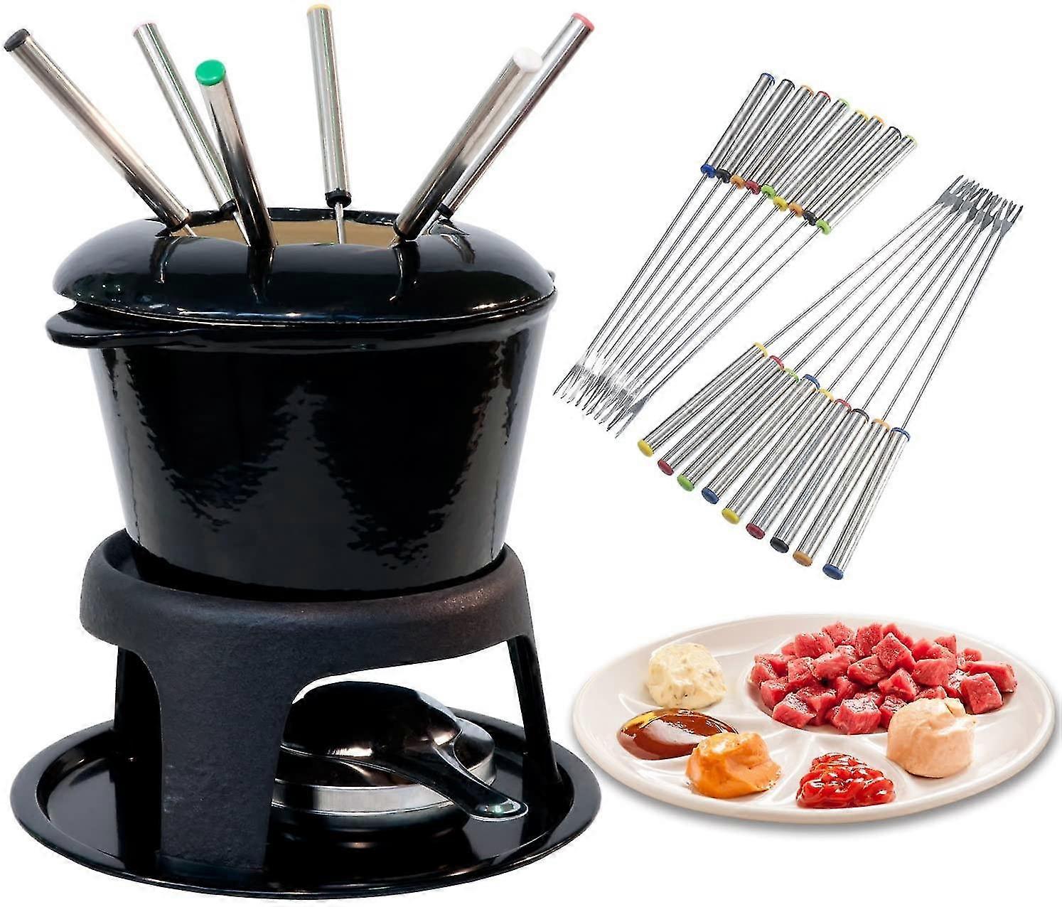 Garfo de fondue de aço inoxidável com alça resistente ao calor