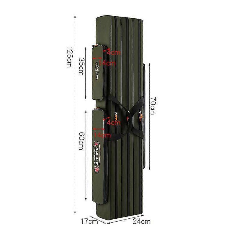 Fishing Rod Storage Bag Large Capacity Waterproof Double Layer 3 Layer 80cm 1.25m