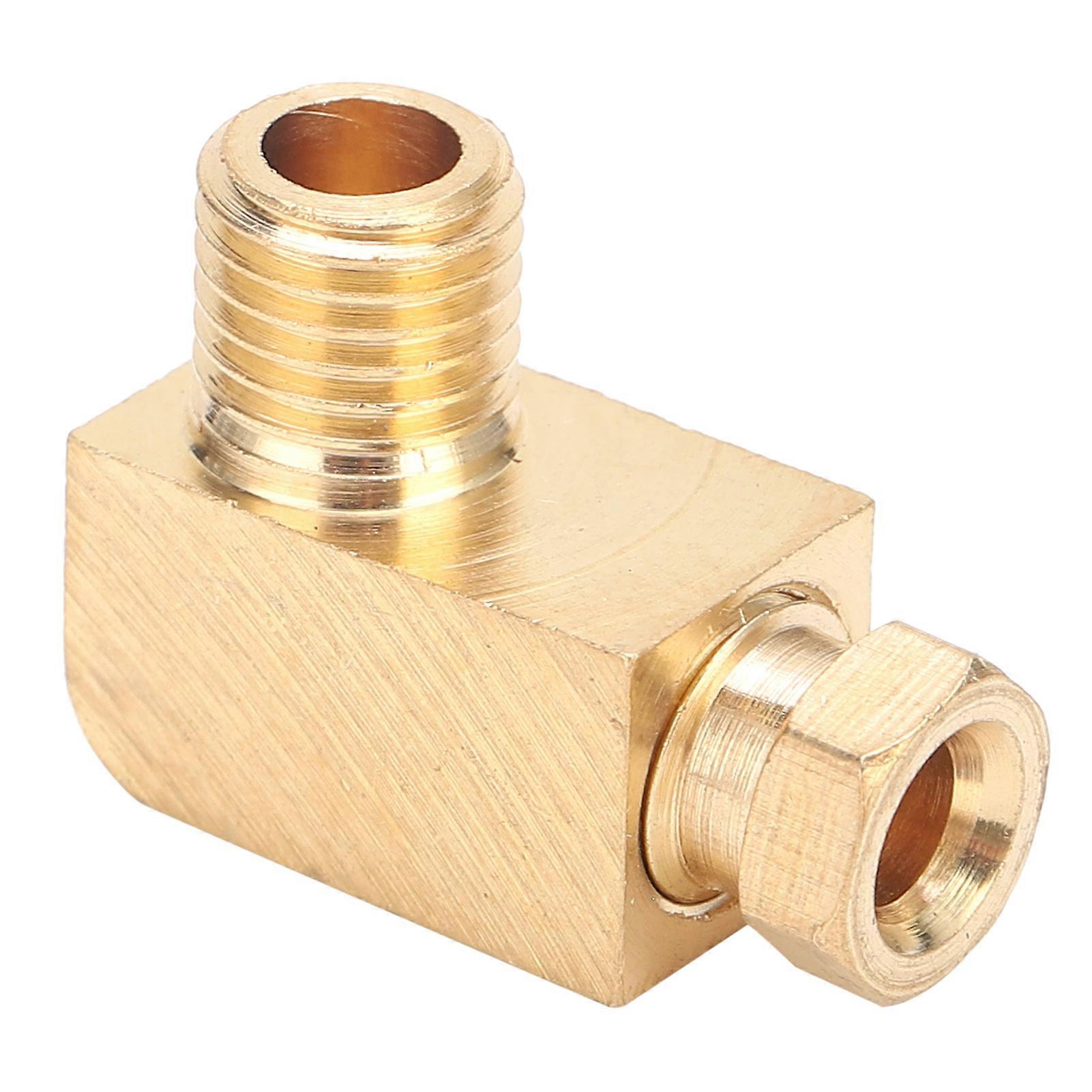 Brass 90 Degree Elbow Compression Tube Fitting Connector Adapter for Oil Lubrication System 4mm M8 x 1