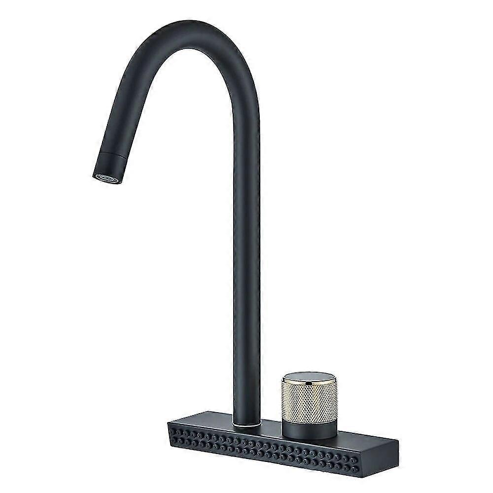 High qualityBlack Kitchen Faucet Waterfall Single Lever Single Mode Tap Hot Cold Mixer Wash Basin Rotatable Sink Faucet Gray For Kitchen