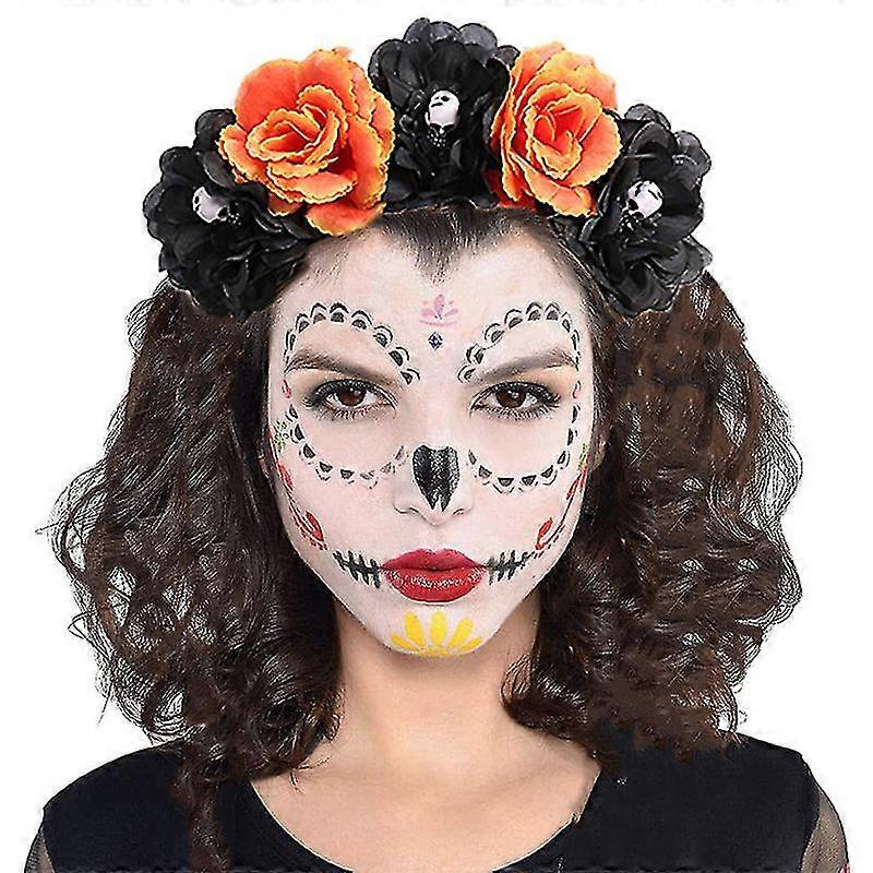 La Catrina Halo Crown, Red Rose Day of the Dead Headpiece – CARBICKOVA CROWNS