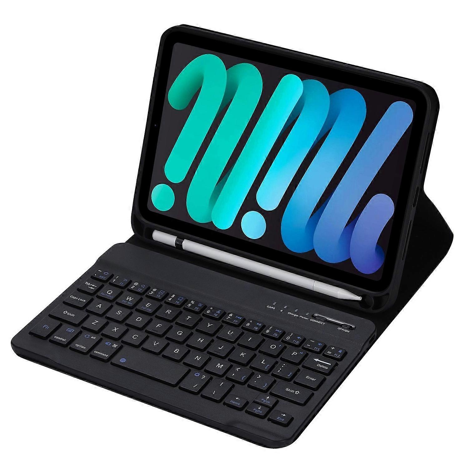 C06B For iPad mini (2021) Anti-Scratch Protective Case with Bluetooth Keyboard Shockproof Stand Leat