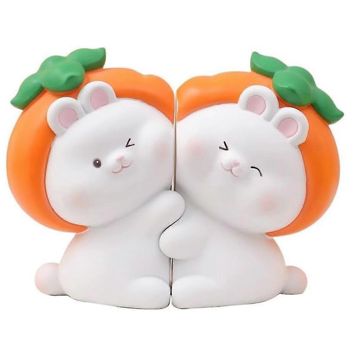 かわいい抱きしめうさぎの装飾的な本の終わり、ユニークなブックエンドは、本クリエイティブ樹脂ブックホルダーstoを保持するために