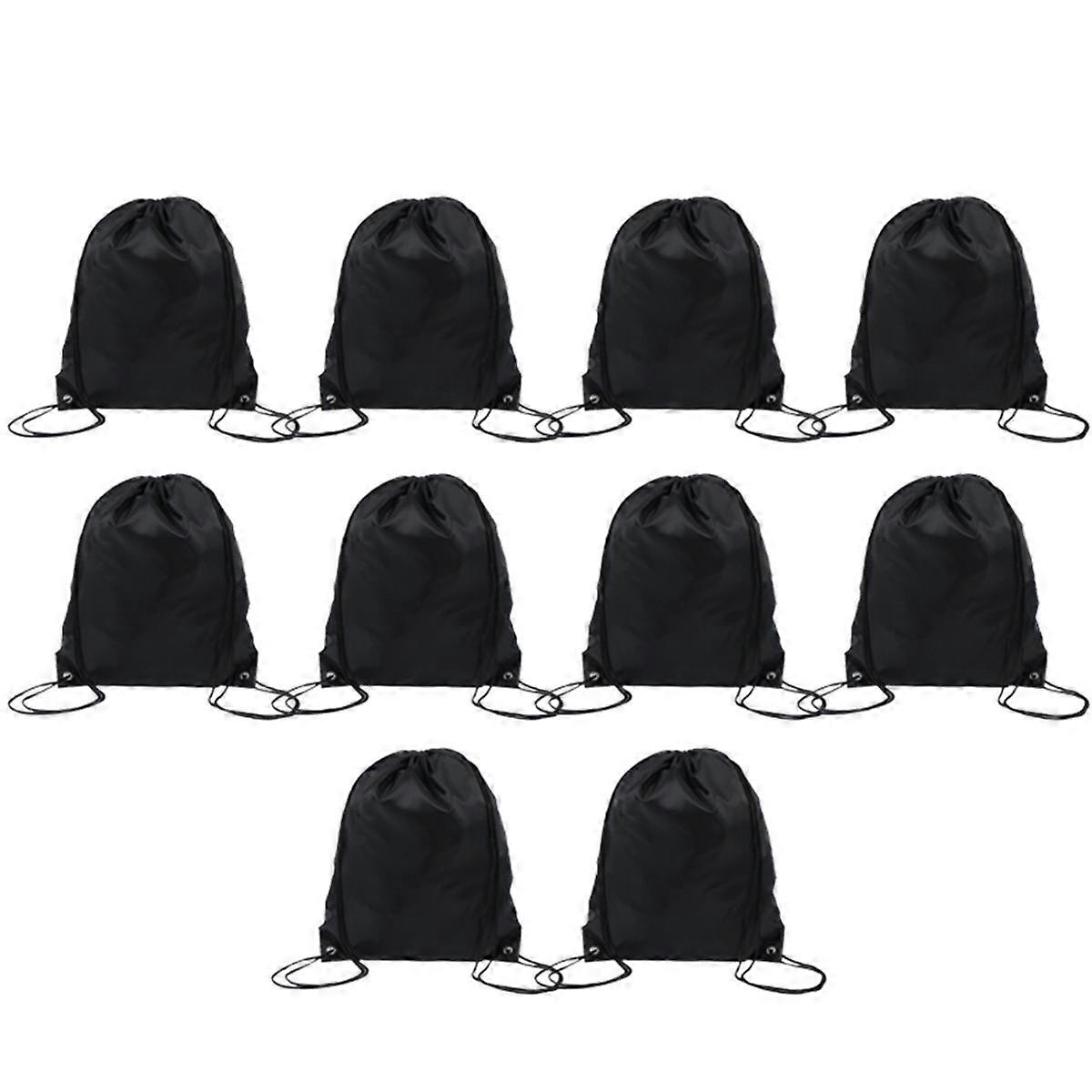 Polyester Drawstring Bag Sports Marathon Drawstring Bag Storage Bag Drawstring Bag Deep Black