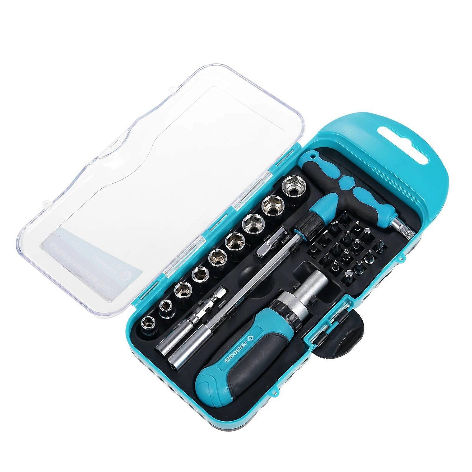 Socket Wrench Set Ratchet Screwdriver Combination Set Manual Screwdriver Set Screwdriver Bit Set Dual-Purpose Socket Wrench 8158