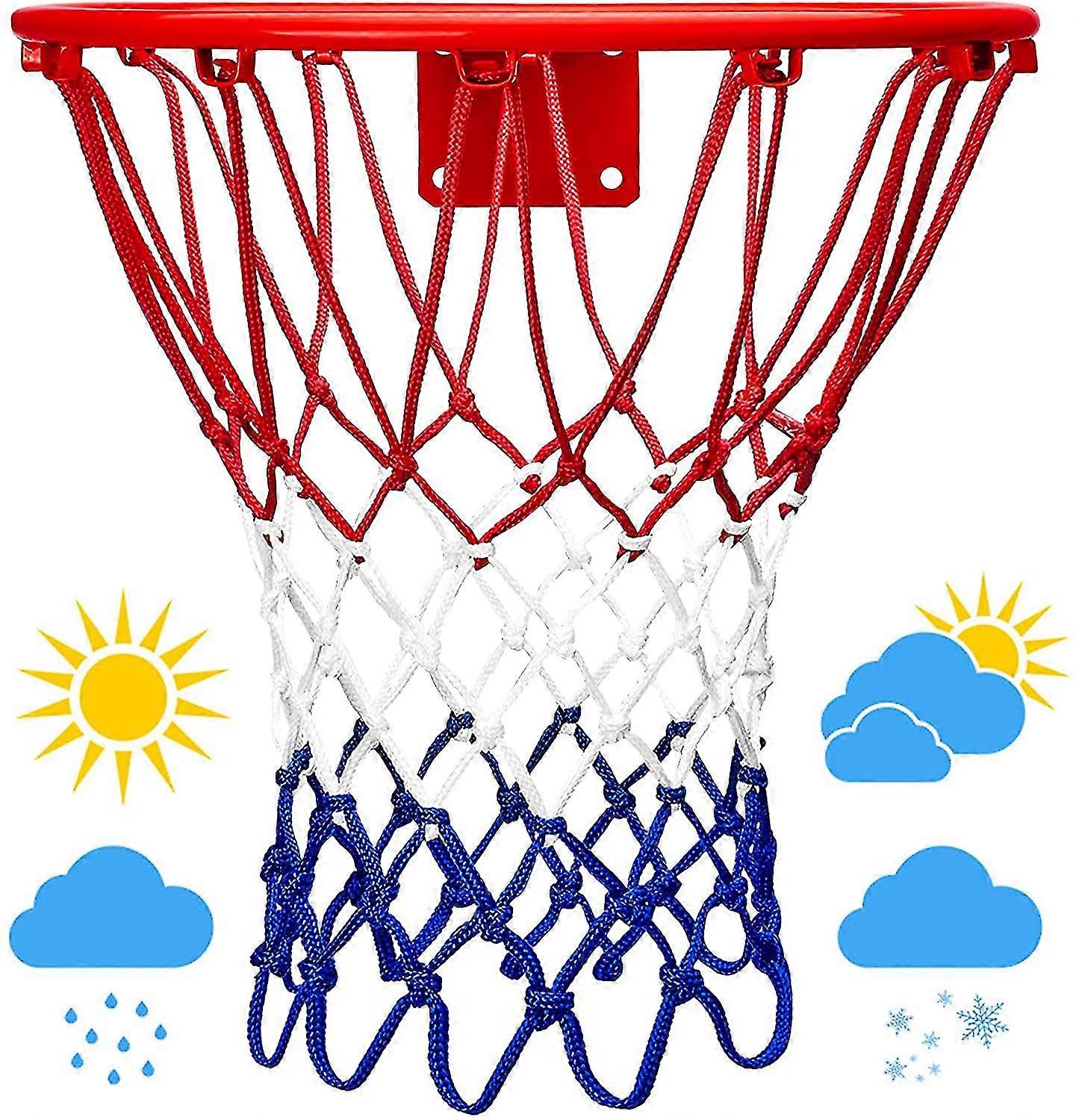 Sxbd Upgraded Thickening Heavy Duty 21inches Standard Basketball Nets,rainproof Sunscreen For All-weather Thick Nets,12 Loops For Indoor And Outdoor P