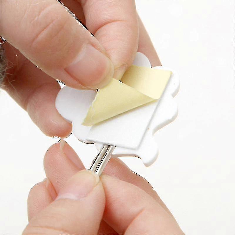 6pcs Creative Wall Hook Stainless Steel Wall Hook Extra Adhesive Waterproof Hook - Lovely White Cloud Plastic