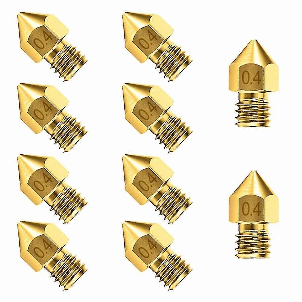 10pcs 3d Printer Nozzle Accessory Mk8 0.4mm For Cr-10 For Ender 3 For Anet A8