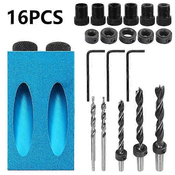 15stk lommehullskrue 15 grader jigg dowel drill snekkersett snekker