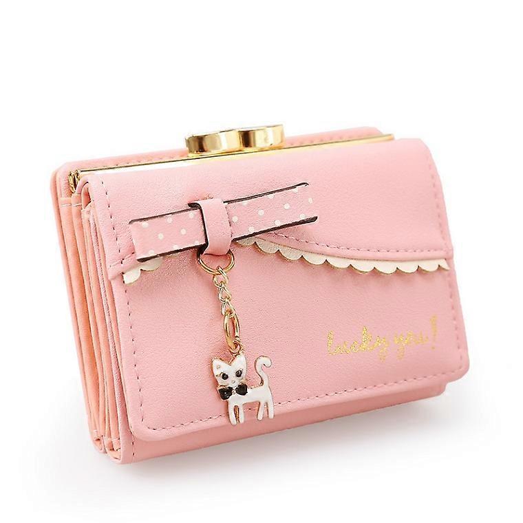 Women Wallets Pu Leather Wallets Small Wallets With Cat Pendent