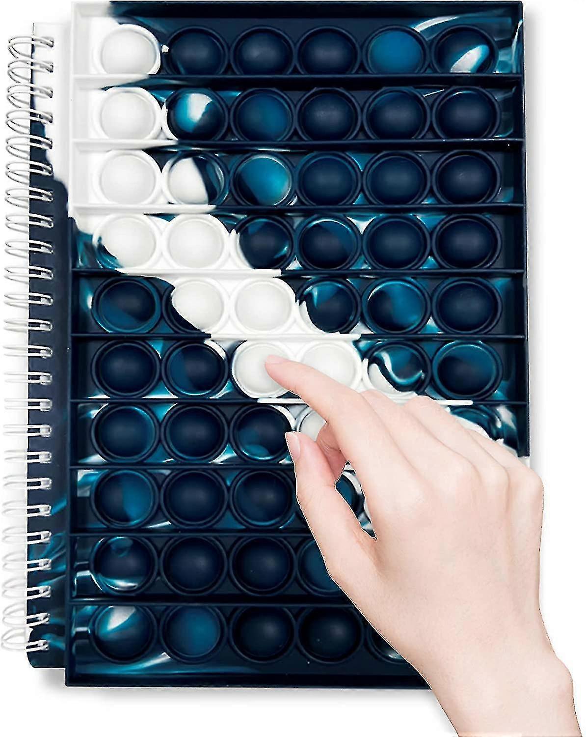 Fidget Notebook, Fidget Spiral Notebook, Push Pop Bubble Fidget Sensory Toy Stress Reliever Stationery, Composition Notebooks Portable For School Offi