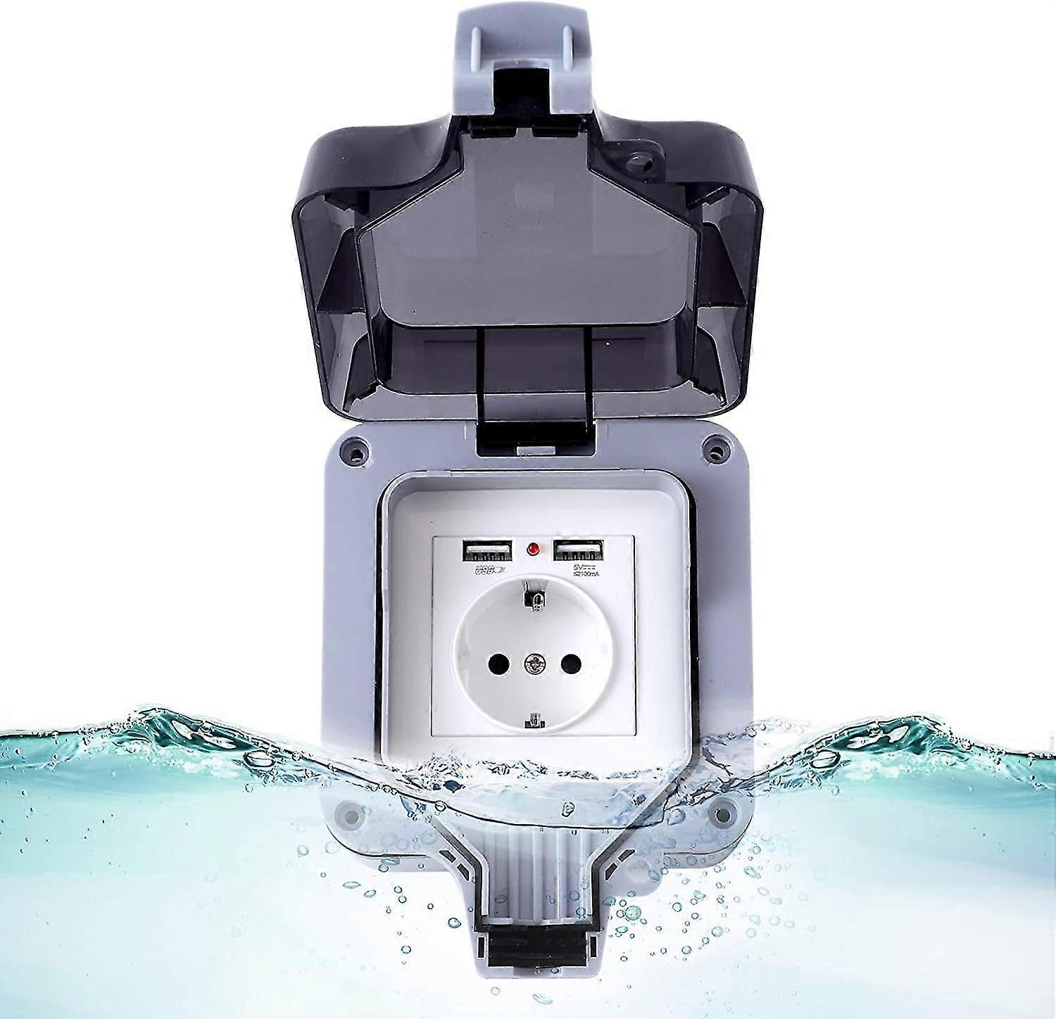 Ip66 Waterproof Socket, Wall Outdoor Waterproof Socket, Dustproof Wall Socket Box For Indoor And Outdoor