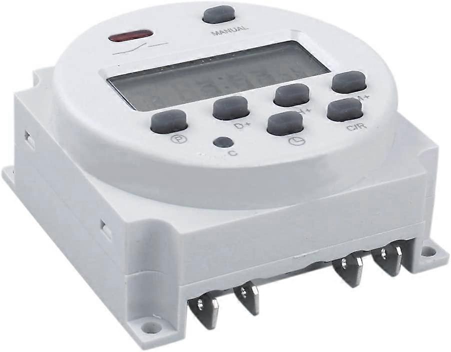 CN101 12V DC/AC Digital Timer, LCD Programmable Time Relay Switch for Electrical Outlets White
