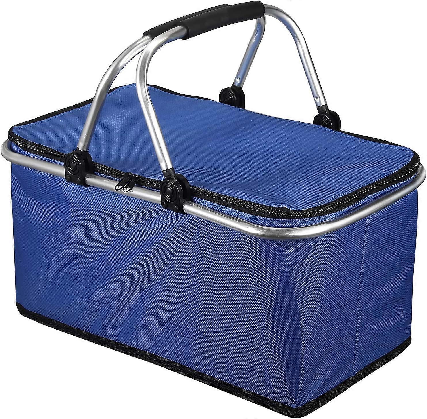 Folding Picnic Basket with Handle, 32L