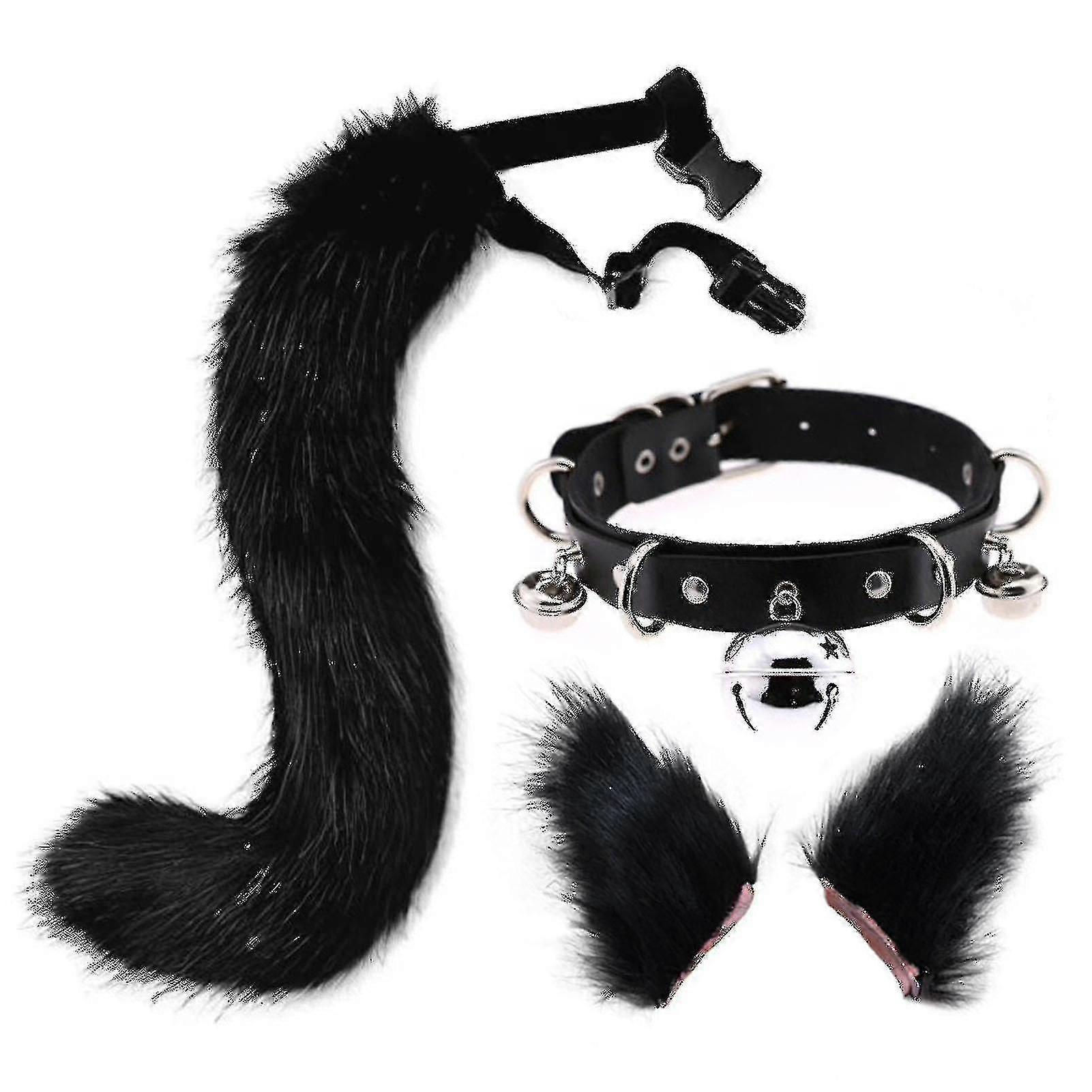 Pinces à cheveux Cocker Tail Animal Element Réglable Fausse Fourrure Solide Loup Queue Oreilles Collier Pour _c_x G