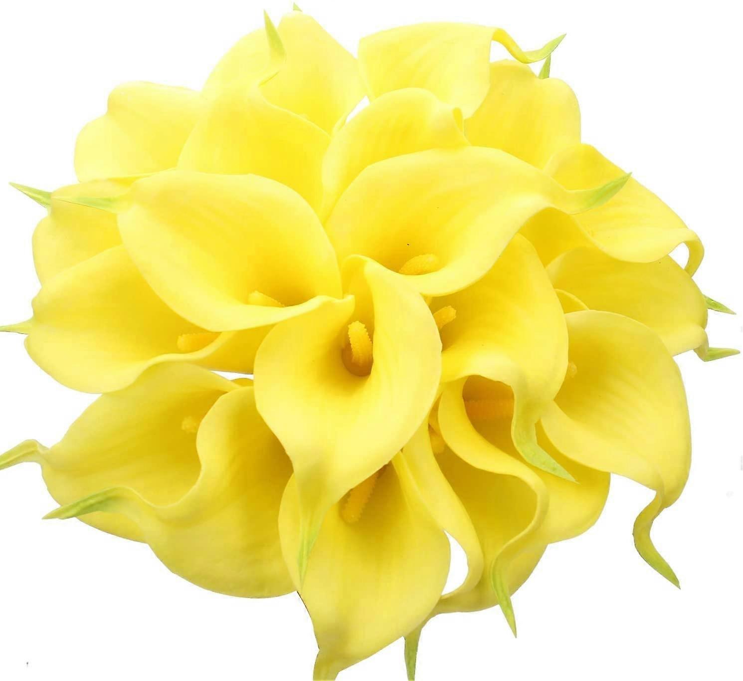 24 Pcs Calla Lilies Artificial Latex, Realistic Single Stem Calla Lily Flower Bouquet (Pure White)