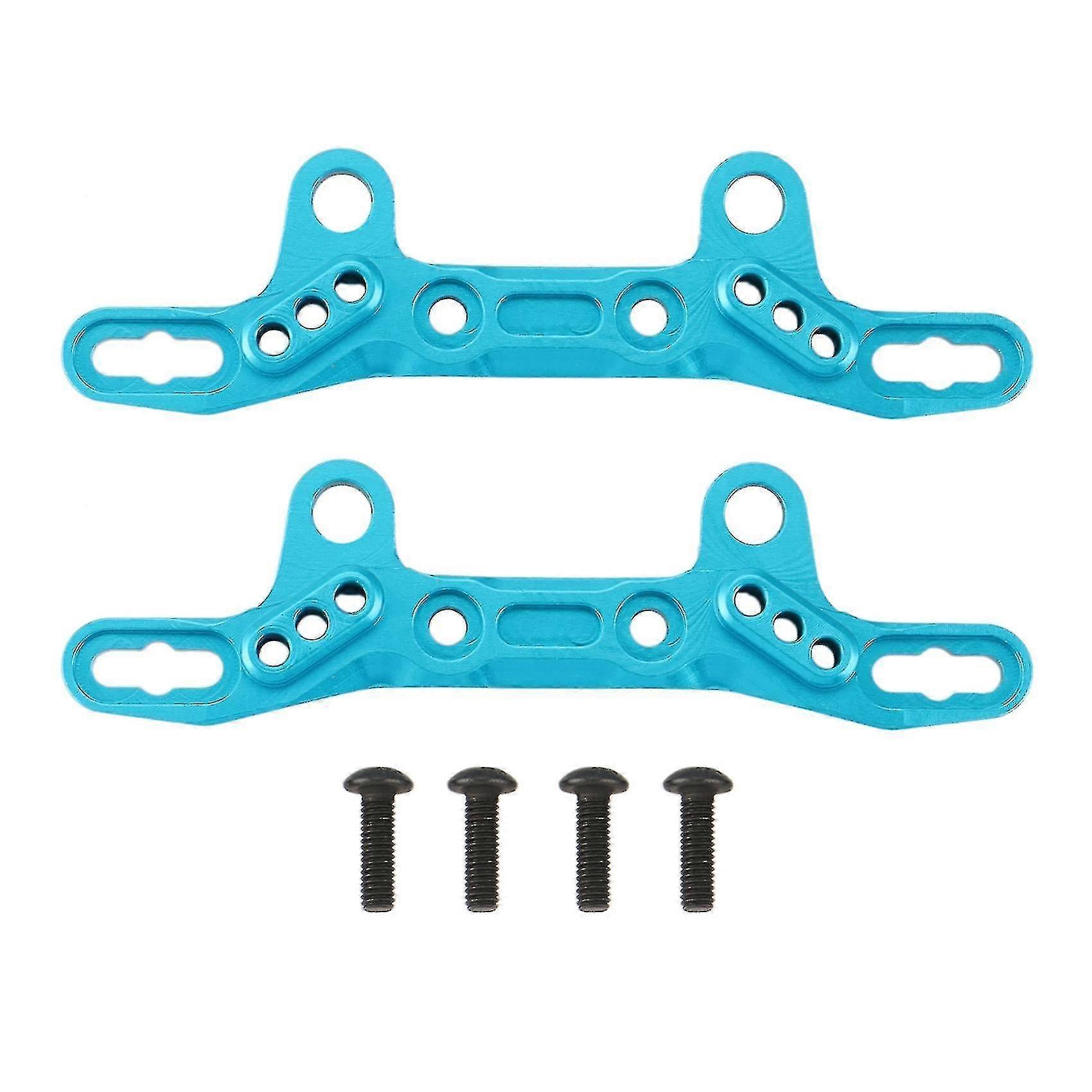 2 Pcs Aluminum Alloy Front And Rear Shock Tower Compatible With Tamiya Tt02 ,blue