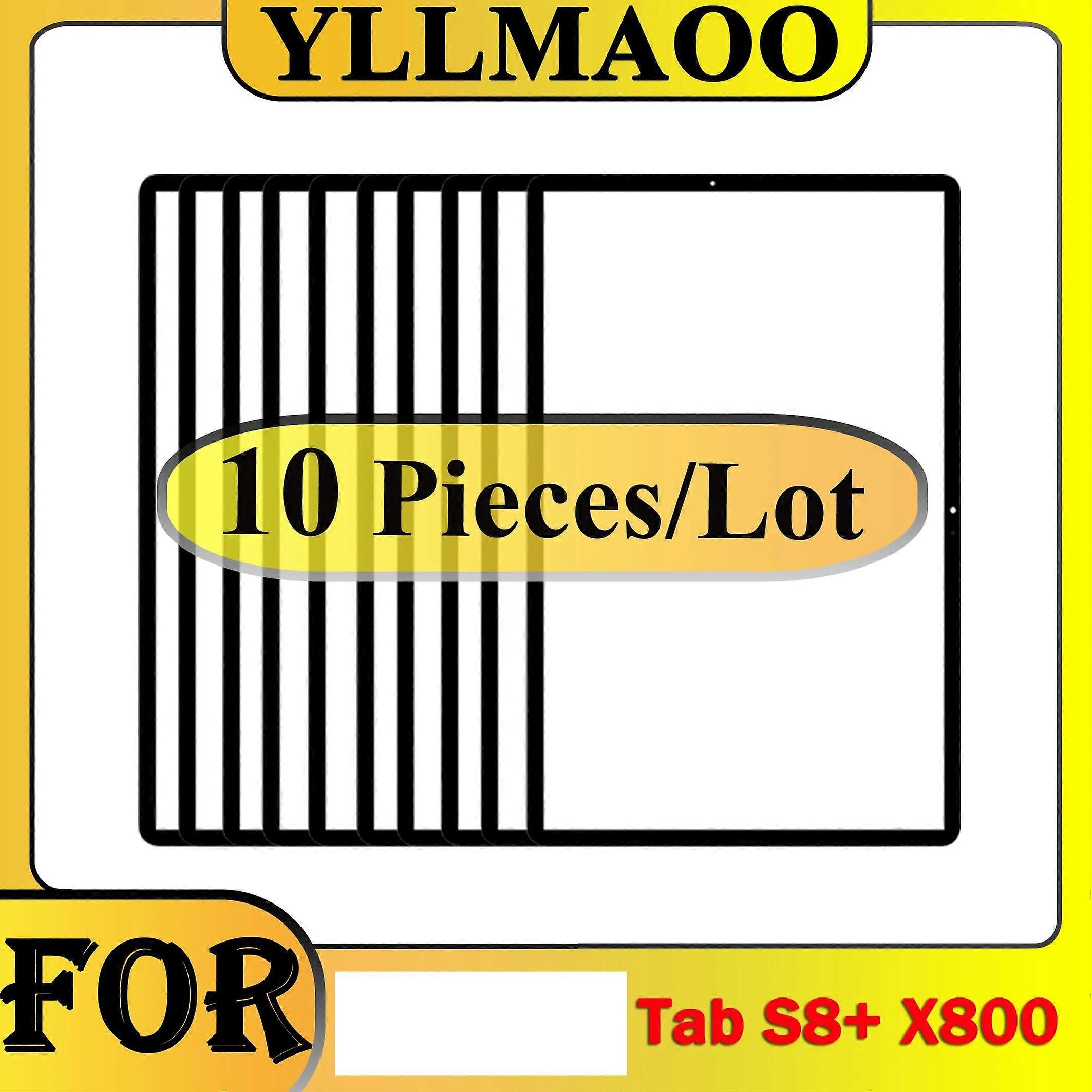 10 PCS Front Outer Glass Lens NO Touch For Tab S8 S8+ plus X800 X806 SM-X806 X806B X806 Repair Replacement Parts