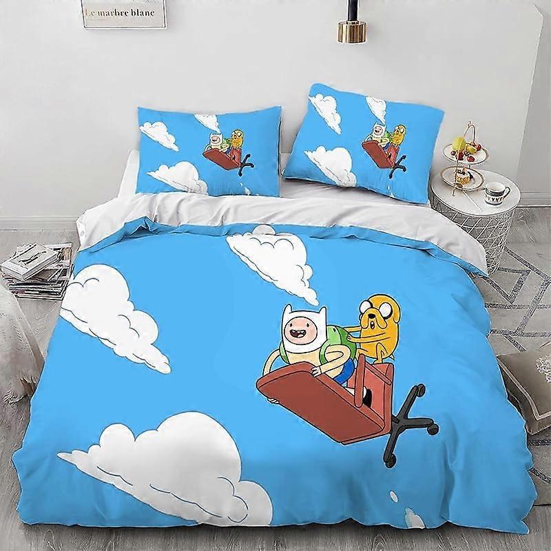 SQ649 Adventure Finn Bedding Set - Comfortable and Lightweight 3-Piece Cartoon Bedding Set (Available in Multiple Sizes) HZ649