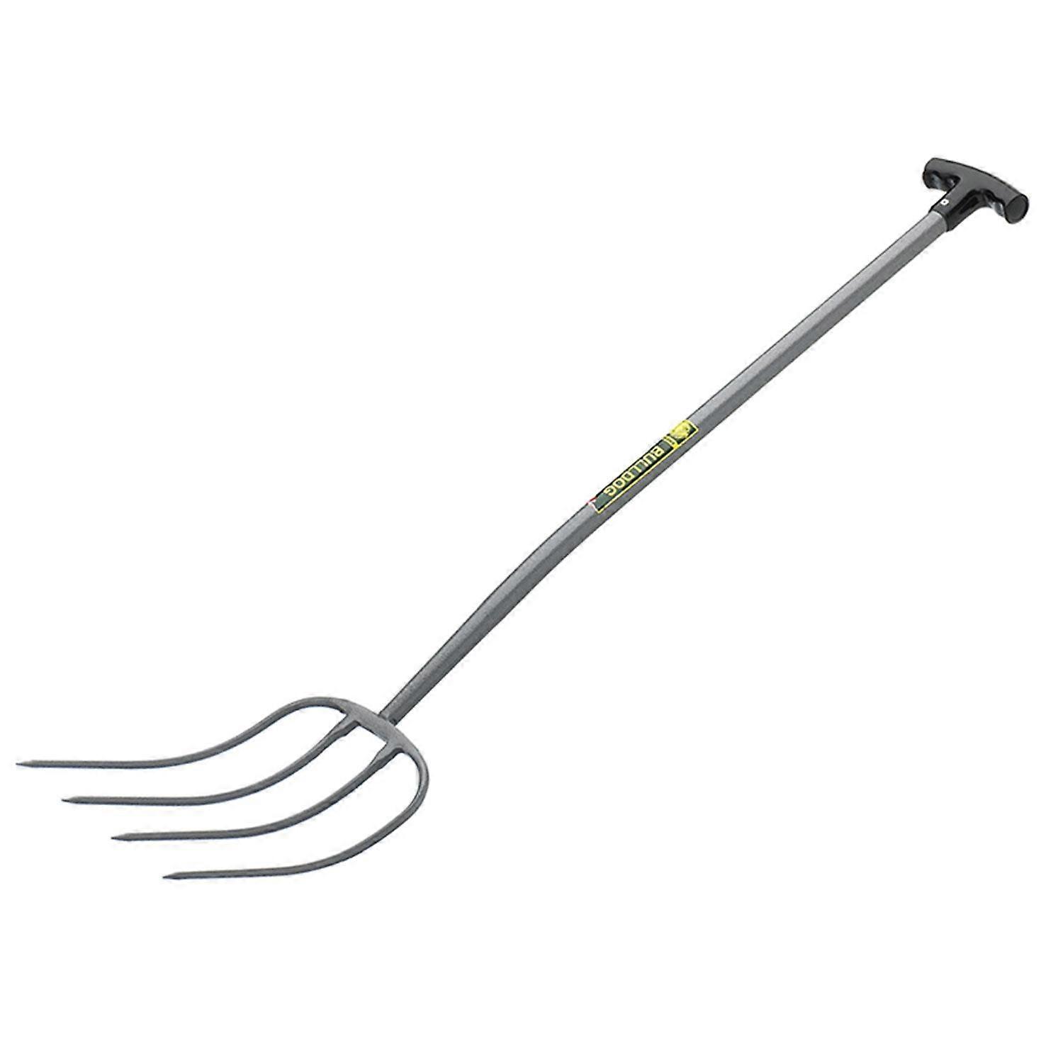 BULBMFT All-Metal 4-Prong Manure Fork T-Handle