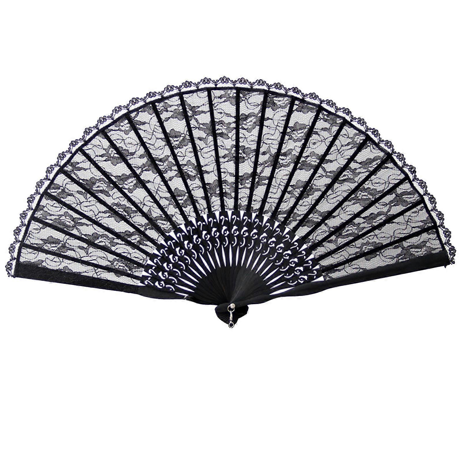 Double Layer Vintage Lace Fan Stylish Elegant Folding Fan For Performance Party