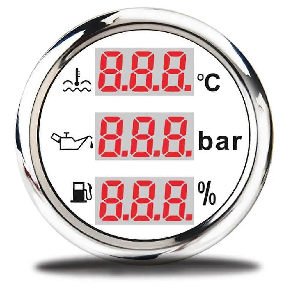 Wskaźnik temperatury wody 3 w 1 + wskaźnik ciśnienia oleju + woltomierz 12V 52mm Zestaw potrójnego miernika Cyfrowy czujnik temperatury Motocykl