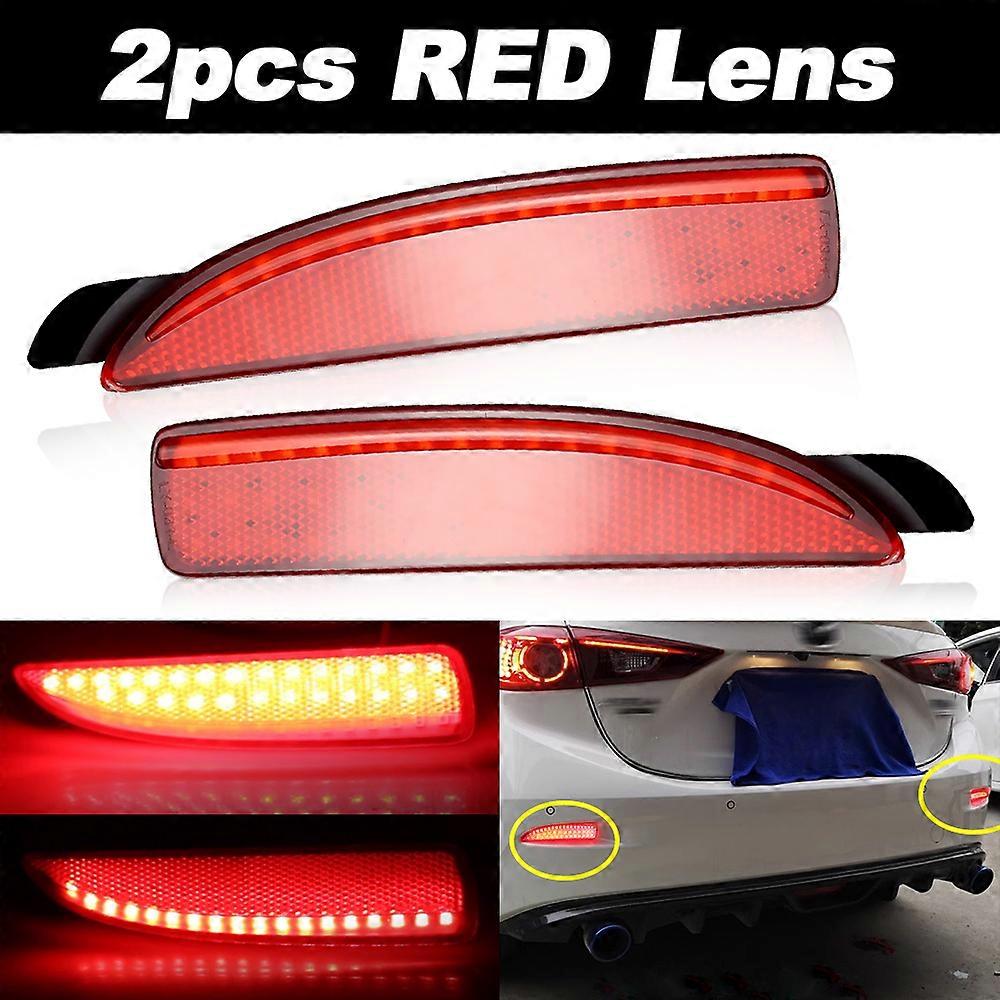 2Pcs/set Car LED Rear Bumper Reflector Brake Signal Light for Mazda 2 DY 3 Axela BK5P BKEP BK3P 5 CR19 6 Atenza GJ D350-51-5L0C