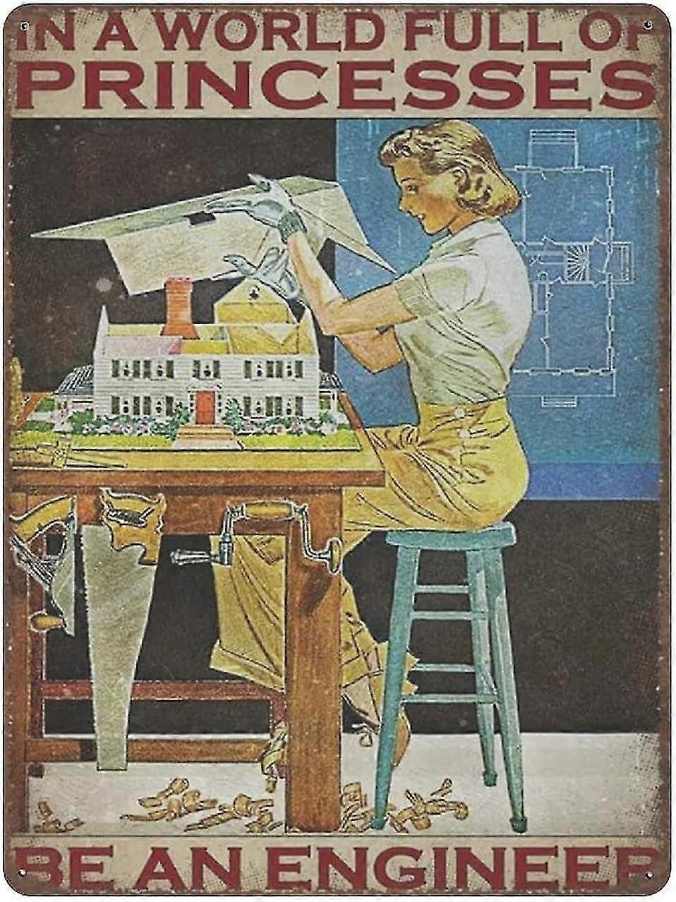 Placa de Metal Nunca Subestime Um Homem Que É Lenhador Placa de Metal 8x12 Polegadas OU 12x16 Polegadas Modo