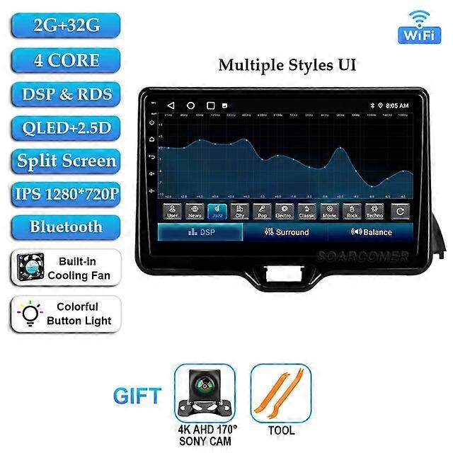Android 12 Car Radio Auto Carplay For Toyota Yaris Vios 2020 - 2022 Multimedia Video Player Navigation Stereo GPS DSP