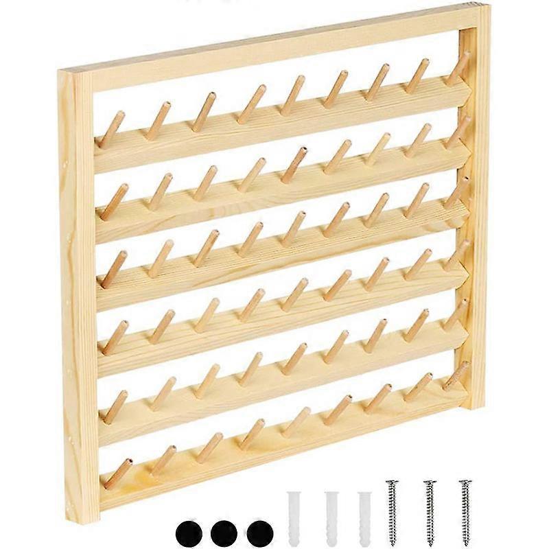 Wooden wall-mounted bobbin rack 54-axis sewing thread wax thread bobbin ...