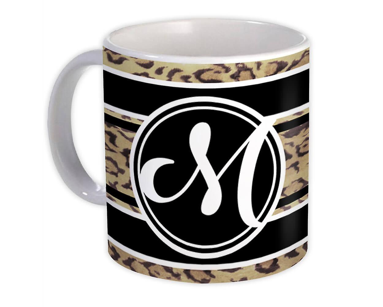Hediye Kupa: Monogram Harf M Cheetah