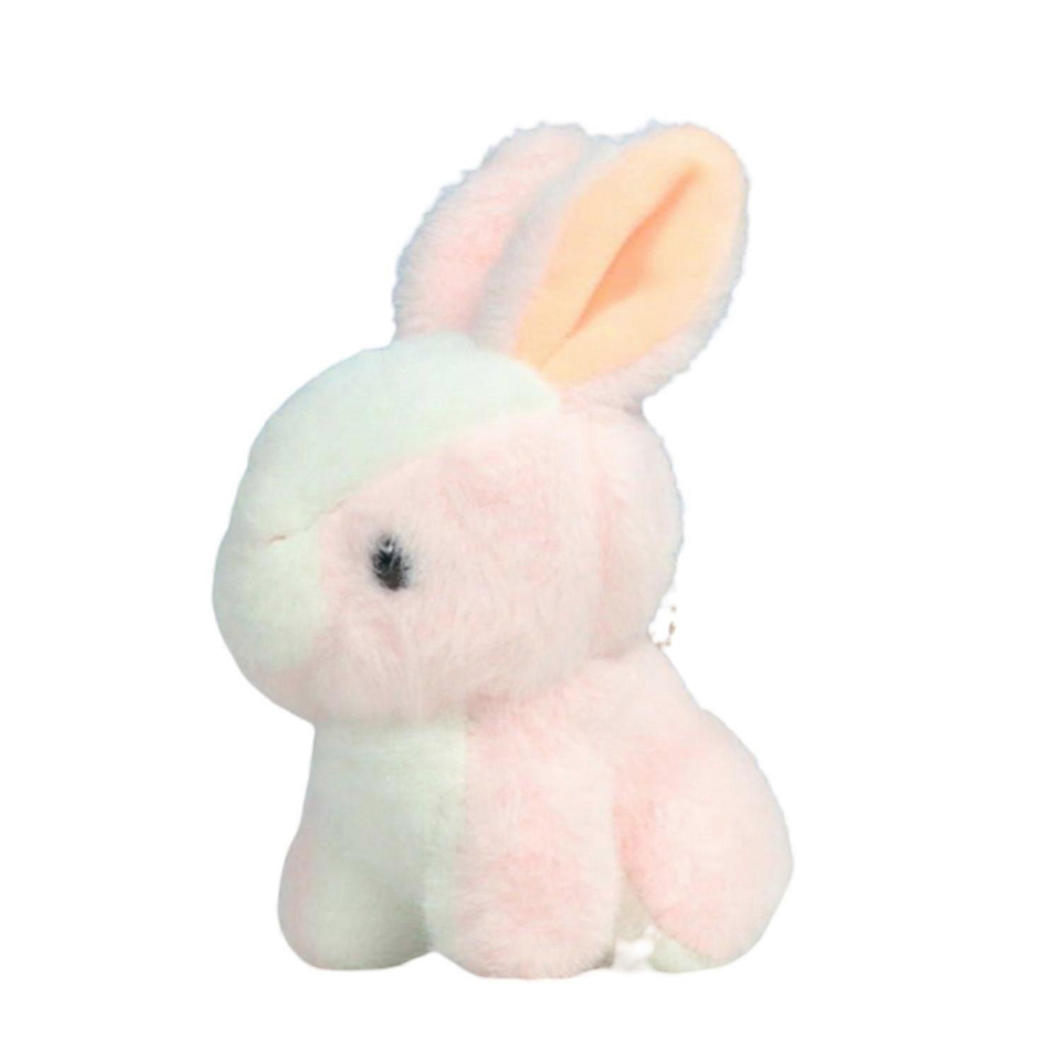 14cm Plush Rabbit Pendant 3D Eyes Lovely Animal Doll Plushie Hanging Ornament Soft Bunny Doll Toy