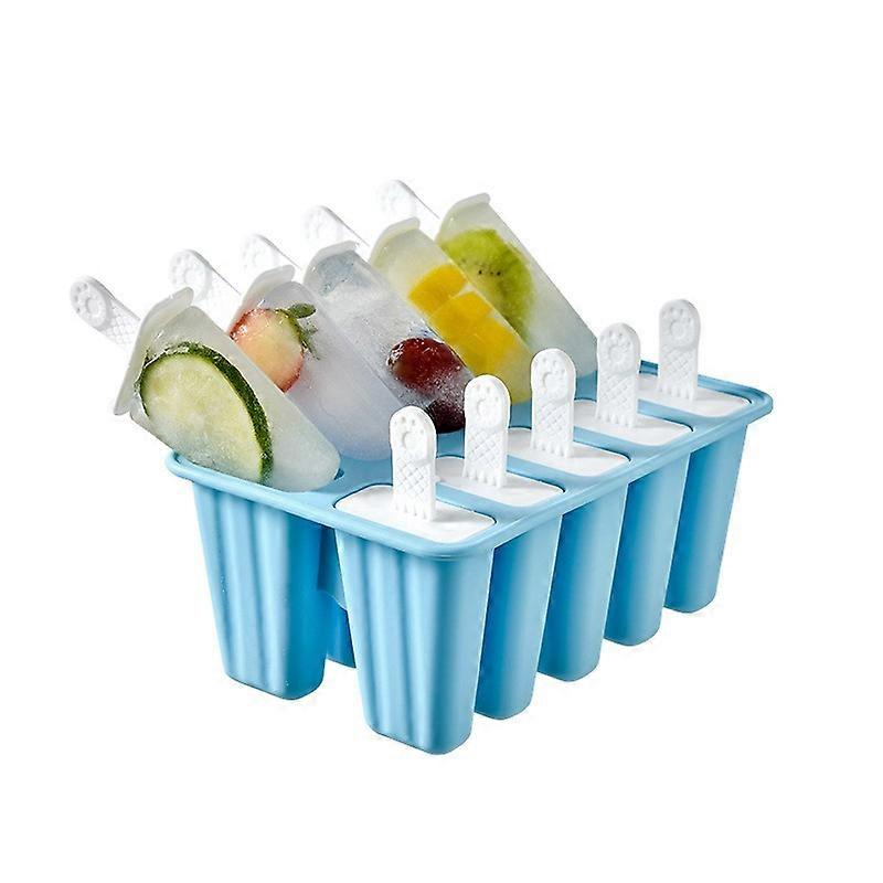 10 Slicone Ice Tray Maker Homemade DIY Popsicle Ice Cream FAN0548