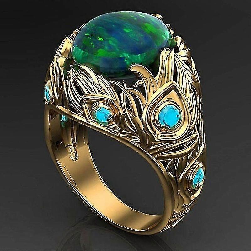 gullbelagt smaragd ring - mote gull smaragd ring