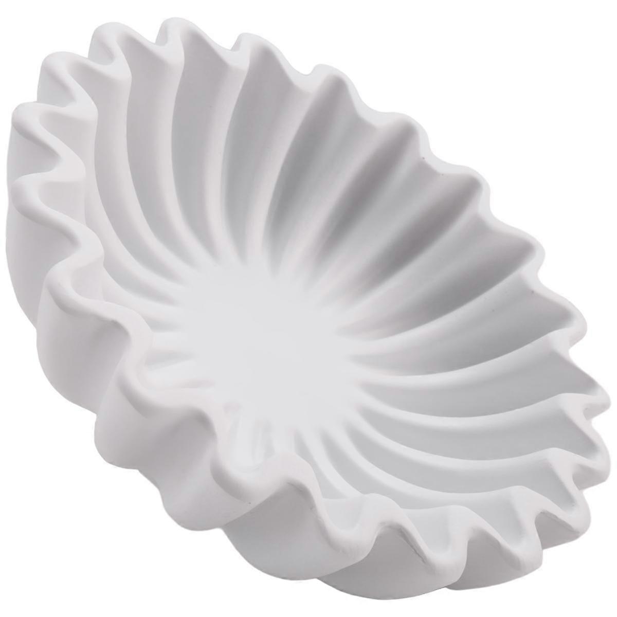 Fluted Ruffle Decorative Bowl - Home Decor Accents for Living Room Styling Coffee Table Bookshelf and Console Small-A