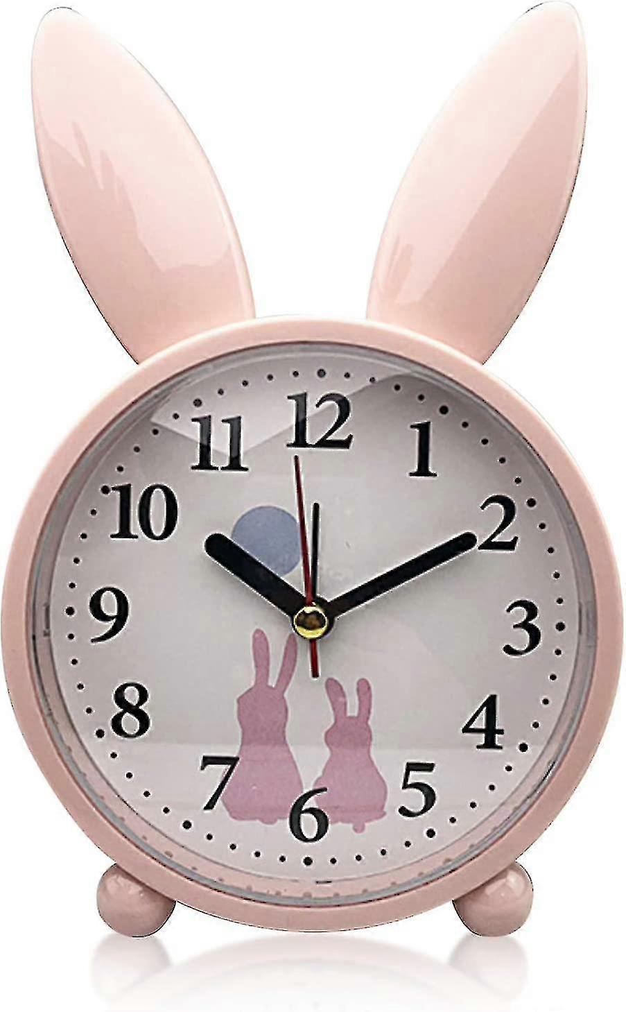 Children's Alarm Clock, Alarm Clock, Rabbit Alarm Clock, Classic Analogue Alarm Clock, Alarm Clock(pink)