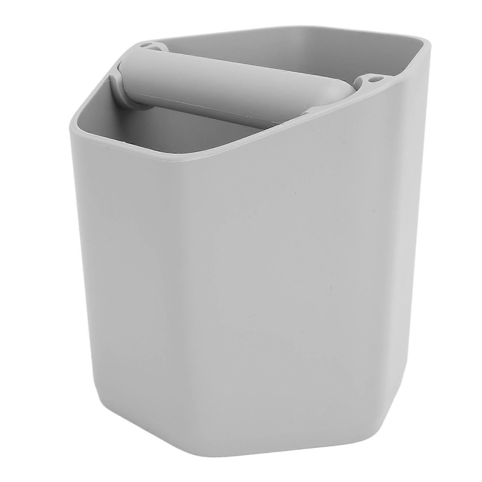 Large Capacity Coffee Grounds Knock Box with Knock Bar and Nonslip Base - Grey