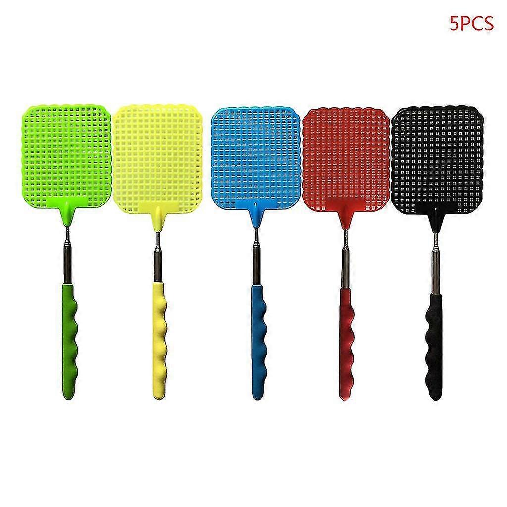 5pcs Extendable Fly Swatter Prevent Mosquito Insect Killer Pest Control Telescopic Racket Household Tools V