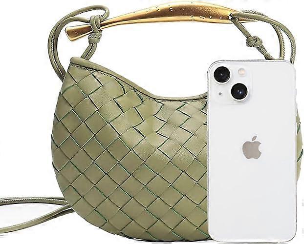 Requin Tissé Sac Grande Capacité Dumpling Sac Couleur Unie Poignée En Métal Casual Dames Sac Hobo À La Main, 100% Nouveau