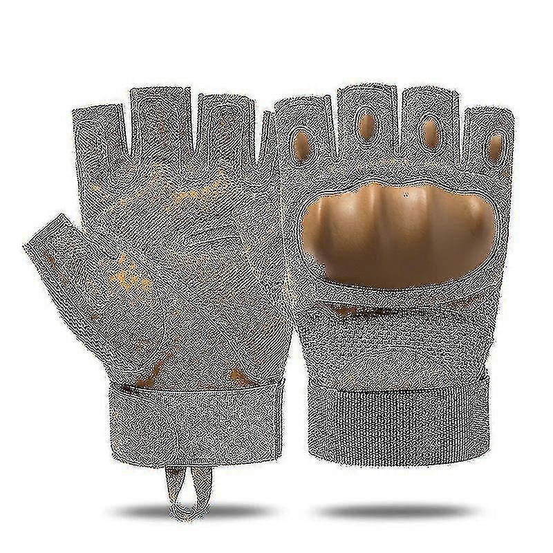 Tactical Gloves Military Gloves With Hard Knuckle _Brown2 L